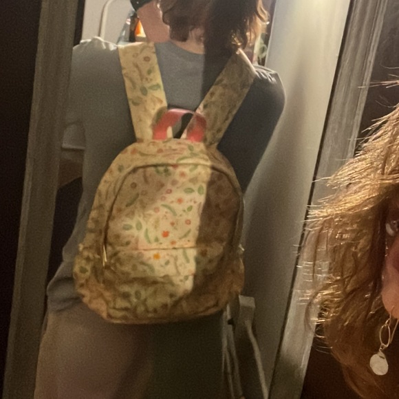 Yellow floral small backpack - Picture 3 of 7